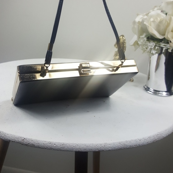 Vintage Genuine Leather Navy Blue Clutch Wristlet - Picture 5 of 8